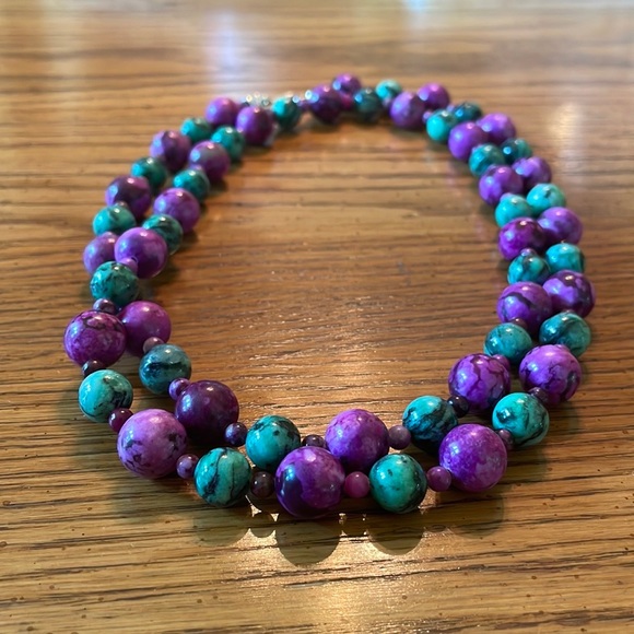 Jay King Jewelry - Jay King Purple and Green Plume Stone Beaded 36” Necklace